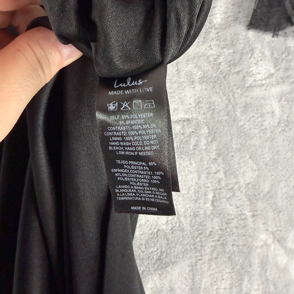 Lulus Bragging Rights Lace Long Sleeve Column Maxi Dress Black NEW! - Picture 11 of 11